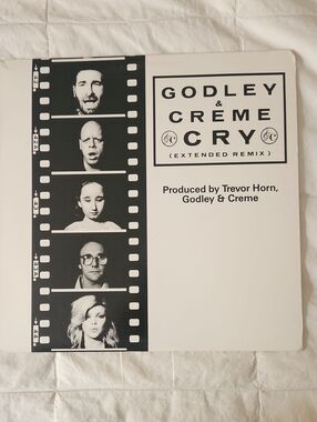 Godley & Creme: Cry (Extended Remix) Vinyl Sleeve in Black & White -Display Copy